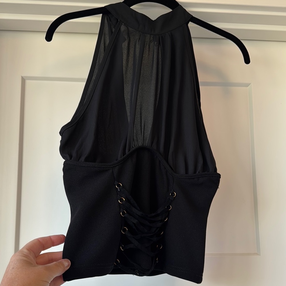 Charlotte Russe Black Halter Blouse